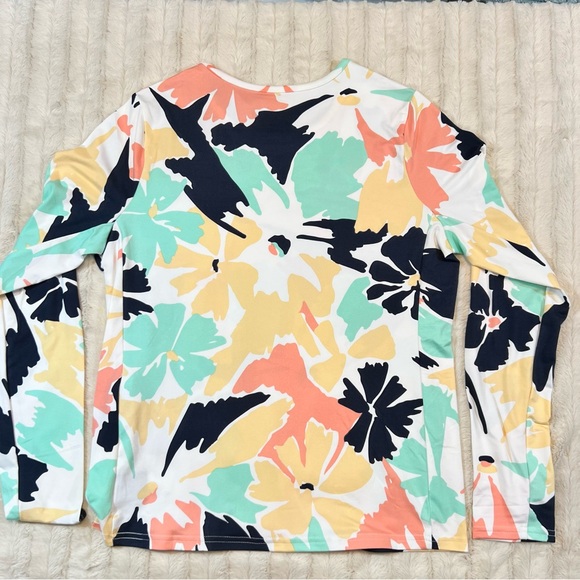 Hang Ten Sunray Long Sleeve Sun Tee Floral Print Rash Guard Size Medium - Picture 2 of 7